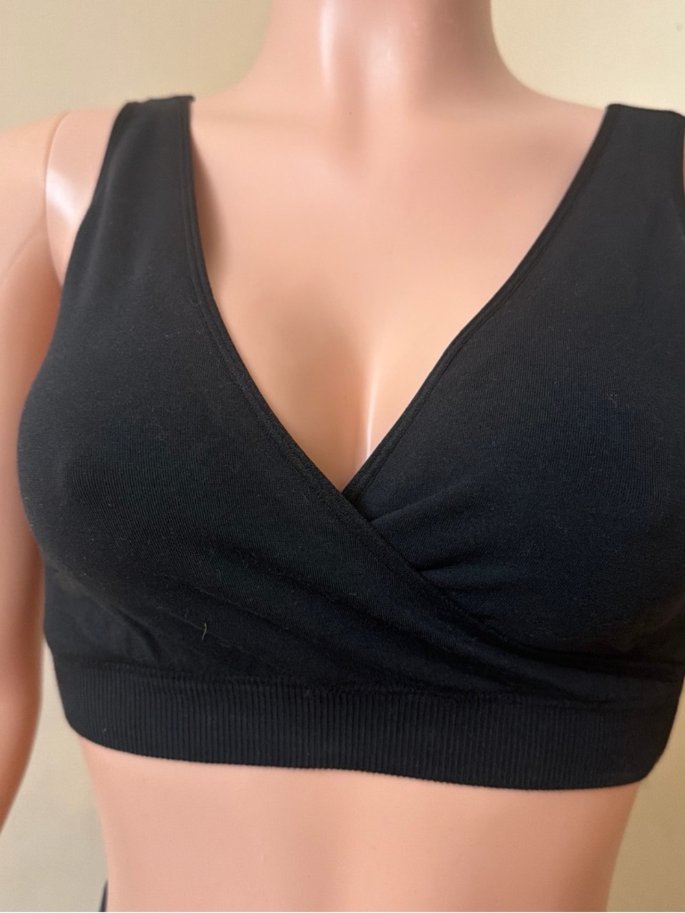 Leading Lady Black Wrap-Front Wireless Sleep Bra